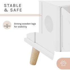 Sam's Pets Becky 24.5-in Cat Tree End Table & Litter Box Enclosure, White -Cat Products Store 261880 PT5. AC SS1800 V1635017534