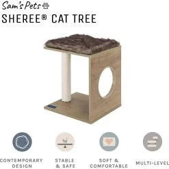 Sam's Pets Sheree 17-in Cat Tree -Cat Products Store 261889 PT2. AC SS1800 V1635094913