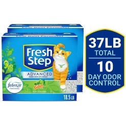 Fresh Step Advanced Refreshing Gain Scented Clumping Clay Cat Litter, 18.5-lb Box, 2 Pack
