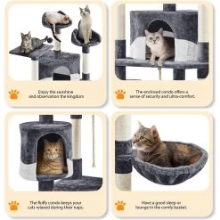 Yaheetech 79-in Plush Cat Tree & Condo, Dark Gray/White 14 Yaheetech 79-in Plush Cat Tree & Condo, Dark Gray/White -Cat Products Store 266560 PT4. AC SS1800 V1691161722