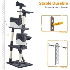 Yaheetech 79-in Plush Cat Tree & Condo, Dark Gray/White 17 Yaheetech 79-in Plush Cat Tree & Condo, Dark Gray/White -Cat Products Store 266560 PT7. AC SS1800 V1691161823