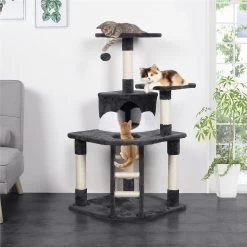 Yaheetech 47.5-in Plush Cat Tree & Condo