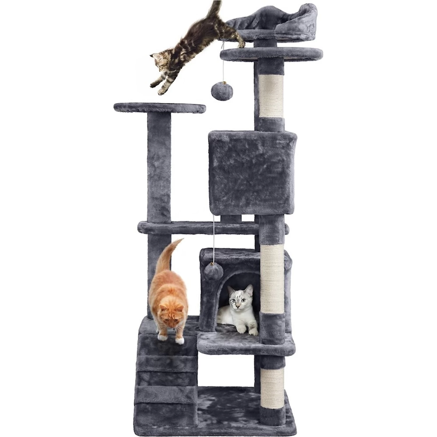 Yaheetech 54.5" H Multilevel Indoor Cat Tree & Condo 4 Yaheetech 54.5" H Multilevel Indoor Cat Tree & Condo - Image 2