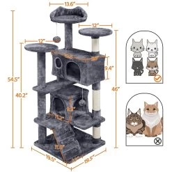 Yaheetech 54.5" H Multilevel Indoor Cat Tree & Condo 13 Yaheetech 54.5" H Multilevel Indoor Cat Tree & Condo -Cat Products Store 266569 PT2. AC SS1800 V1619627253