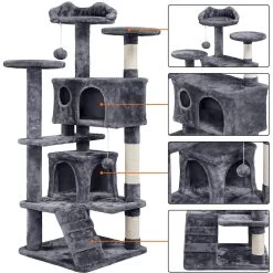 Yaheetech 54.5" H Multilevel Indoor Cat Tree & Condo 16 Yaheetech 54.5" H Multilevel Indoor Cat Tree & Condo -Cat Products Store 266569 PT5. AC SS1800 V1619638949