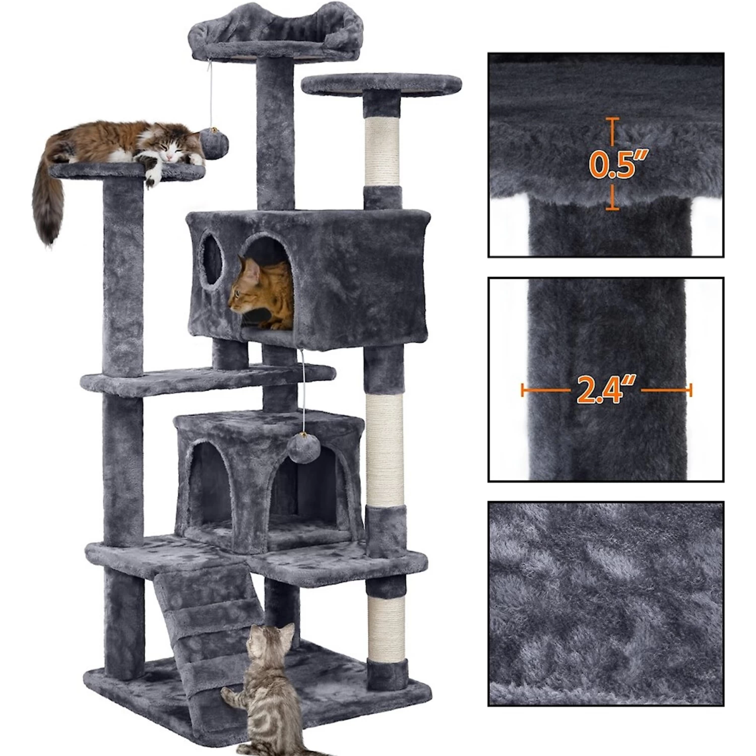 Yaheetech 54.5" H Multilevel Indoor Cat Tree & Condo 9 Yaheetech 54.5" H Multilevel Indoor Cat Tree & Condo - Image 7