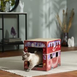 Frisco Magic Bus Cardboard Cat House, 2-Story -Cat Products Store 266701 PT3. AC SS1800 V1621535857