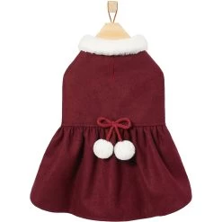 Frisco Mediumweight Pom Pom Bow Dog & Cat Peacoat Dress, Red 12 Frisco Mediumweight Pom Pom Bow Dog & Cat Peacoat Dress, Red -Cat Products Store 268200 PT4. AC SS1800 V1628825859
