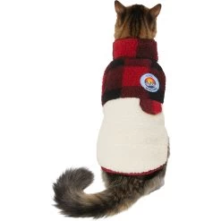 Frisco Mediumweight Red Plaid Insulated Dog & Cat Sherpa Coat -Cat Products Store 268320 PT2. AC SS1800 V1628773353