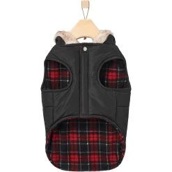 Frisco Mid-Heavyweight Cinching Insulated Dog & Cat Parka, Black/Red Plaid -Cat Products Store 268382 PT5. AC SS1800 V1628822843