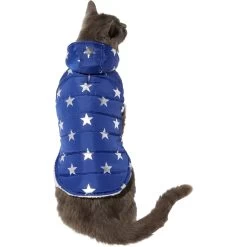 Frisco Mediumweight Metallic Star Print Insulated Dog & Cat Parka, Navy 11 Frisco Mediumweight Metallic Star Print Insulated Dog & Cat Parka, Navy -Cat Products Store 268413 PT2. AC SS1800 V1628797317