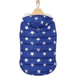 Frisco Mediumweight Metallic Star Print Insulated Dog & Cat Parka, Navy 12 Frisco Mediumweight Metallic Star Print Insulated Dog & Cat Parka, Navy -Cat Products Store 268413 PT4. AC SS1800 V1628824388