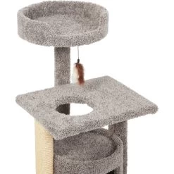 Frisco 37-in Real Carpet Cat Tree With Condo, Grey -Cat Products Store 282755 PT3. AC SS1800 V1621949298