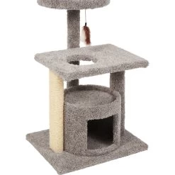 Frisco 37-in Real Carpet Cat Tree With Condo, Grey -Cat Products Store 282755 PT4. AC SS1800 V1621949342