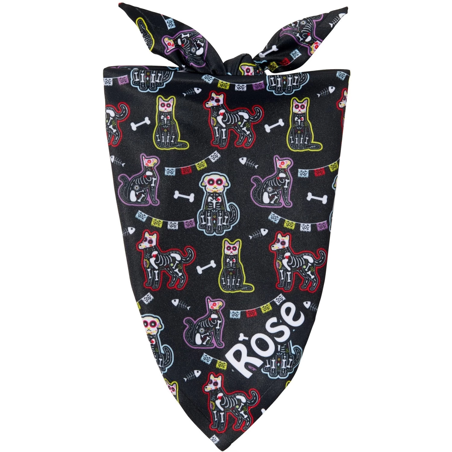 Frisco Dia De Los Muertos Personalized Dog & Cat Bandana 3 Frisco Dia De Los Muertos Personalized Dog & Cat Bandana