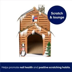 Frisco Holiday Log Cabin Cardboard Cat House -Cat Products Store 287287 PT2. AC SS1800 V1695047241
