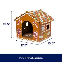 Frisco Holiday Gingerbread House Cardboard Cat House Cat Toy -Cat Products Store 287289 PT1. AC SS1800 V1695045658