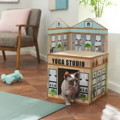 Frisco Yoga Studio Cardboard Cat House, 2-Story -Cat Products Store 288965 PT3. AC SS1800 V1638292325