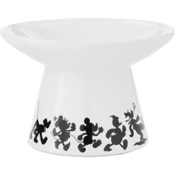 Disney Mickey Mouse Wide Shape Non-Skid Elevated Ceramic Cat Bowl