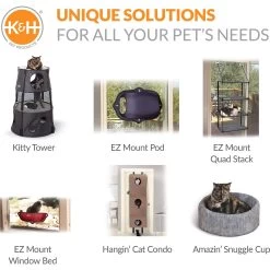 K&H Pet Products EZ Mount Bubble Pod Cat Window Perch -Cat Products Store 296522 PT7. AC SS1800 V1628199384