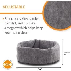 K&H Pet Products Amazin' Snuggle Cup Cat Bolster Bed Cat Cave, Gray -Cat Products Store 296530 PT1. AC SS1800 V1627946568