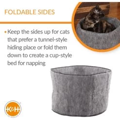 K&H Pet Products Amazin' Snuggle Cup Cat Bolster Bed Cat Cave, Gray -Cat Products Store 296530 PT2. AC SS1800 V1627941121