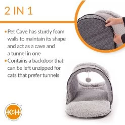 K&H Pet Products Thermo-Pet Cave Covered Cat Tunnel Bed -Cat Products Store 296532 PT2. AC SS1800 V1627942877