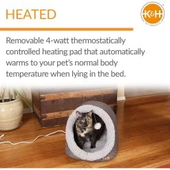 K&H Pet Products Thermo-Pet Cave Covered Indoor Heated Cat Bed & Tunnel -Cat Products Store 296535 PT4. AC SS1800 V1627949239