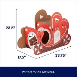 Frisco Valentine Love Carriage Cardboard Cat House, 2-Story -Cat Products Store 301565 PT1. AC SS1800 V1701364873