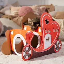 Frisco Valentine Love Carriage Cardboard Cat House, 2-Story -Cat Products Store 301565 PT4. AC SS1800 V1701364873