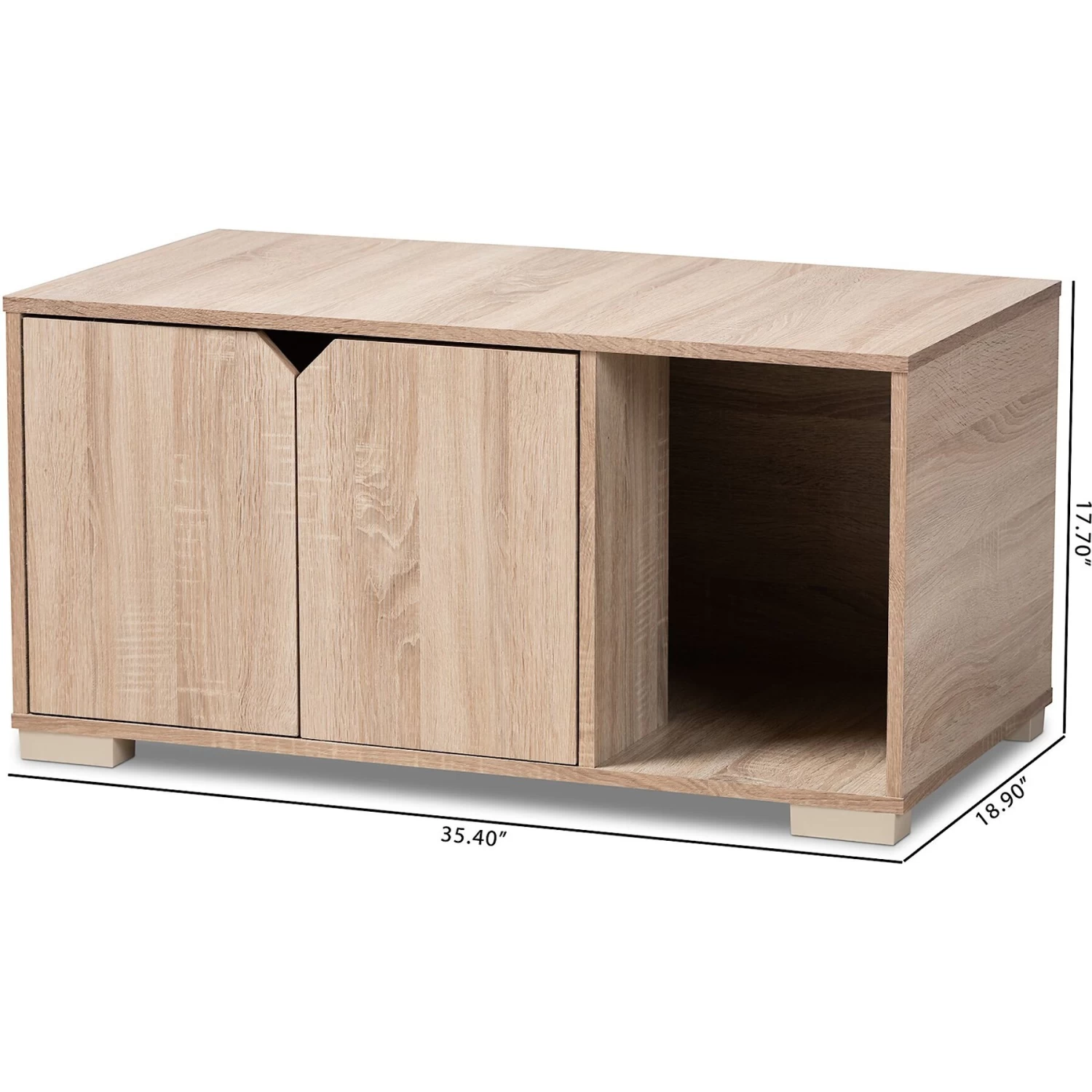 Baxton Studio Elie 2-Door Cat Litter Box Cover House 11 Baxton Studio Elie 2-Door Cat Litter Box Cover House - Image 9