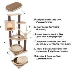 Pet Adobe 6-Tier 43.5-in Cat Tree & Condo -Cat Products Store 314987 PT2. AC SS1800 V1626395194