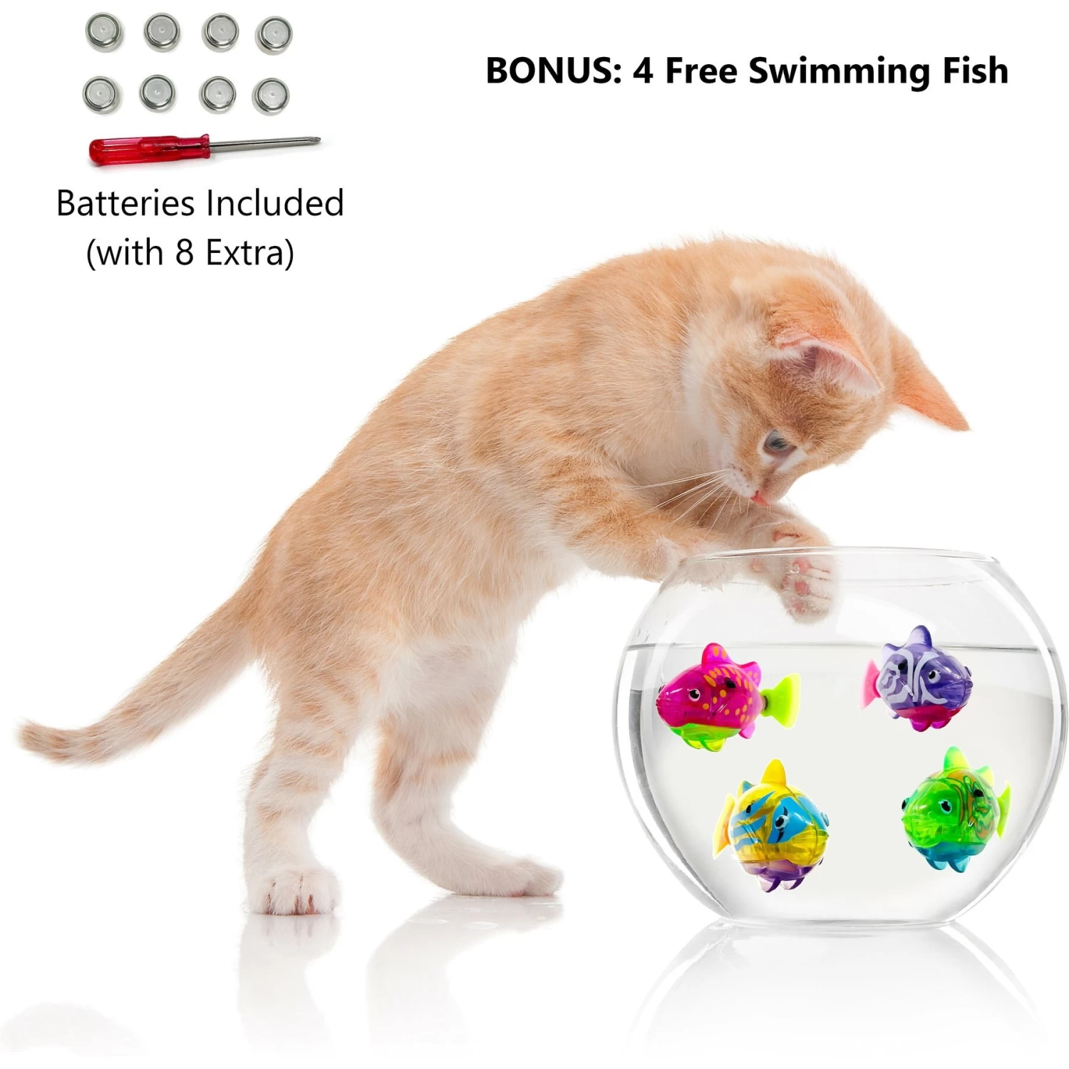Pet Fit For Life 4-Piece Bundle Interactive Swimming Fish + Feather Wand Cat Toy 6 Pet Fit For Life 4-Piece Bundle Interactive Swimming Fish + Feather Wand Cat Toy - Image 4
