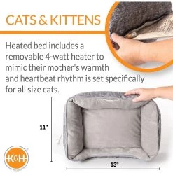 K&H Pet Products Mother’s Heartbeat Heated Bolster Kitten Bed -Cat Products Store 316711 PT1. AC SS1800 V1637622472