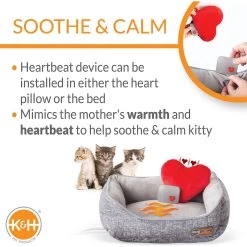 K&H Pet Products Mother’s Heartbeat Heated Bolster Kitten Bed -Cat Products Store 316711 PT2. AC SS1800 V1637626062