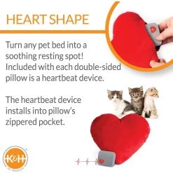 K&H Pet Products Mother's Heartbeat Kitty Heart Pillow -Cat Products Store 316728 PT2. AC SS1800 V1637622774