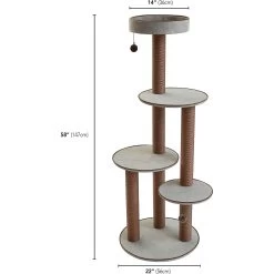 Two By Two The Pine 59-in Cat Tree, Gray -Cat Products Store 316948 PT3. AC SS1800 V1642637495