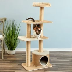 Two By Two The Cottonwood 51-in Cat Tree & Condo, Beige -Cat Products Store 316954 PT4. AC SS1800 V1642644729