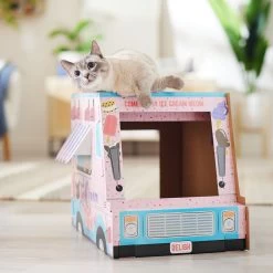 Frisco Ice Cream Truck Cardboard Cat House, 2-Story -Cat Products Store 317729 PT3. AC SS1800 V1676566491