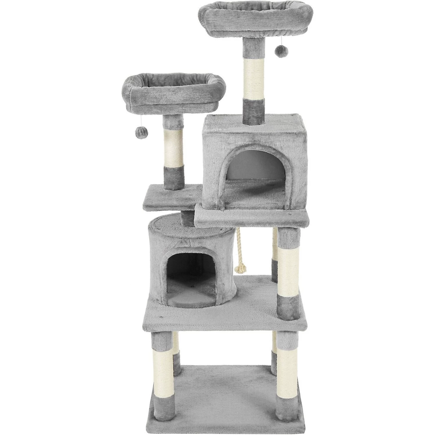 Frisco 61-in Faux Fur Cat Tree & Condo & Frisco 38-in Cat Tree With Condo, Top Perch & Toy 4 Frisco 61-in Faux Fur Cat Tree & Condo & Frisco 38-in Cat Tree With Condo, Top Perch & Toy - Image 2
