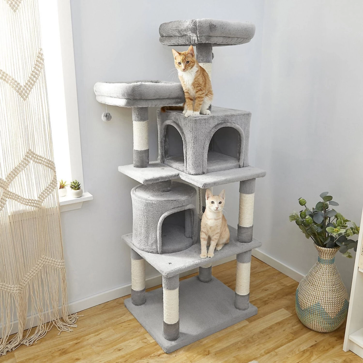 Frisco 61-in Faux Fur Cat Tree & Condo & Frisco 38-in Cat Tree With Condo, Top Perch & Toy 7 Frisco 61-in Faux Fur Cat Tree & Condo & Frisco 38-in Cat Tree With Condo, Top Perch & Toy - Image 5