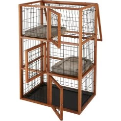 Frisco Collapsible Wood & Wire Cat Cage Playpen, 3 Level -Cat Products Store 323215 PT3. AC SS1800 V1645497221