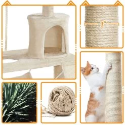 Yaheetech 63.5-in Plush Cat Tree & Condo -Cat Products Store 325702 PT6. AC SS1800 V1686153352