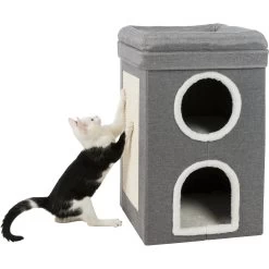 TRIXIE Saul 2-Story Cat Condo & Perch, Gray -Cat Products Store 333730 PT2. AC SS1800 V1634088421