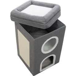 TRIXIE Saul 2-Story Cat Condo & Perch, Gray -Cat Products Store 333730 PT5. AC SS1800 V1634080896