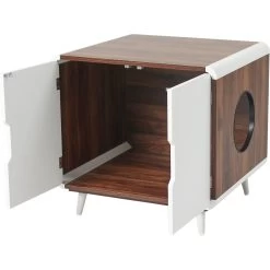 Frisco Mid-Century Modern Side Table Cat Litter Box Cover -Cat Products Store 334645 PT1. AC SS1800 V1657656875