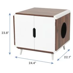 Frisco Mid-Century Modern Side Table Cat Litter Box Cover -Cat Products Store 334645 PT2. AC SS1800 V1653488914