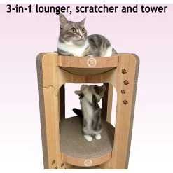 Necoichi Cozy Cat Scratcher Tower Toy -Cat Products Store 336322 PT5. AC SS1800 V1674730084