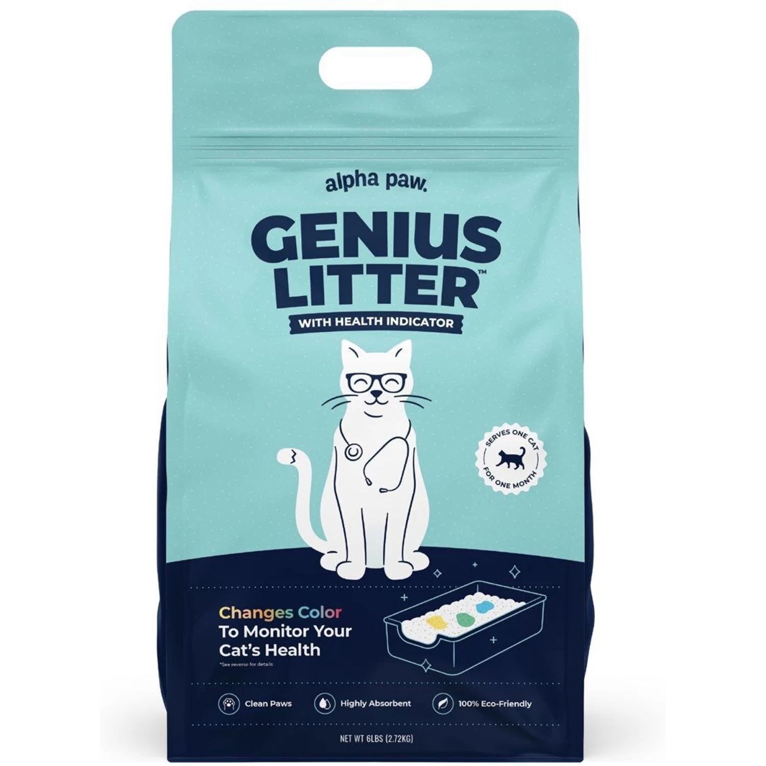 Alpha Paw Genius Litter With Health Indicator Cat Litter, 6-lbs 3 Alpha Paw Genius Litter With Health Indicator Cat Litter, 6-lbs