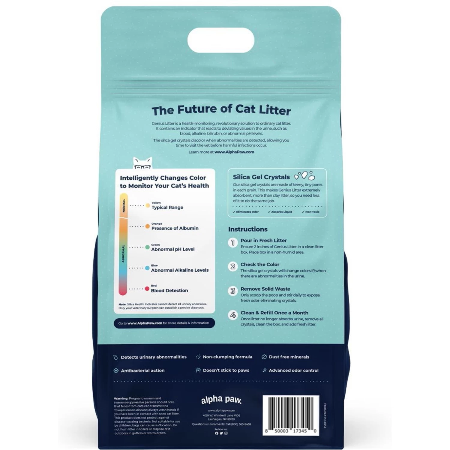 Alpha Paw Genius Litter With Health Indicator Cat Litter, 6-lbs 4 Alpha Paw Genius Litter With Health Indicator Cat Litter, 6-lbs - Image 2